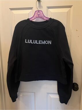 🍋 EUC Lululemon Scuba Oversized Pullover *Wordmark in True Navy - Sz M/L